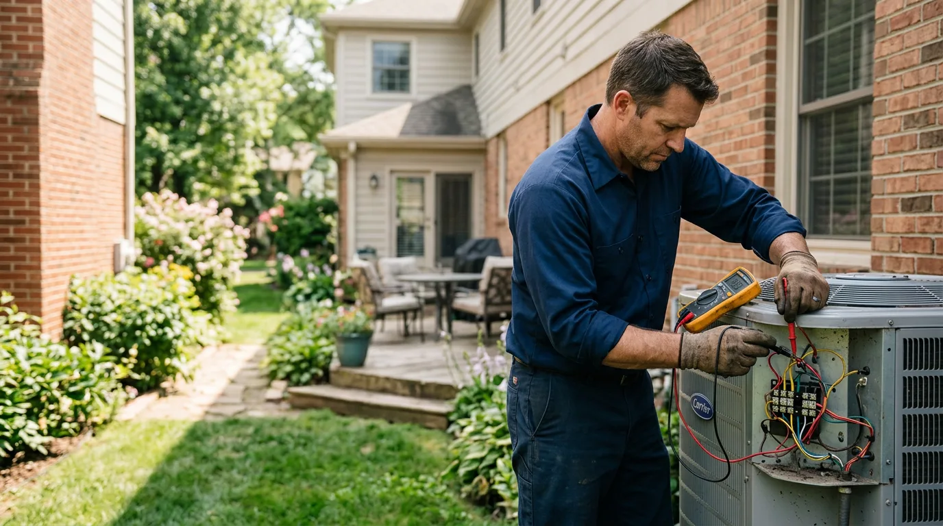 HVAC technician working near Fayetteville, AR